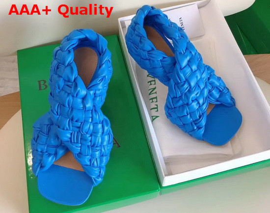 BV Board Sandals in Bright Blue Nappa Leather Replica