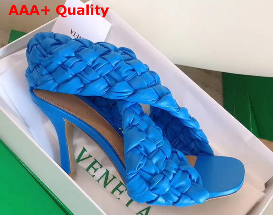 BV Board Sandals in Bright Blue Nappa Leather Replica