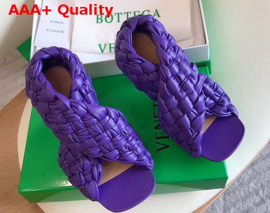 BV Board Sandals in Purple Nappa Leather Replica