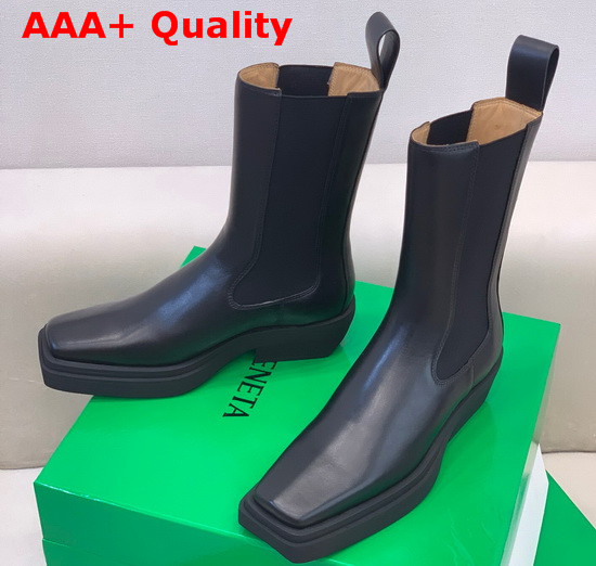 BV Lean Boots in Black Calfskin Replica