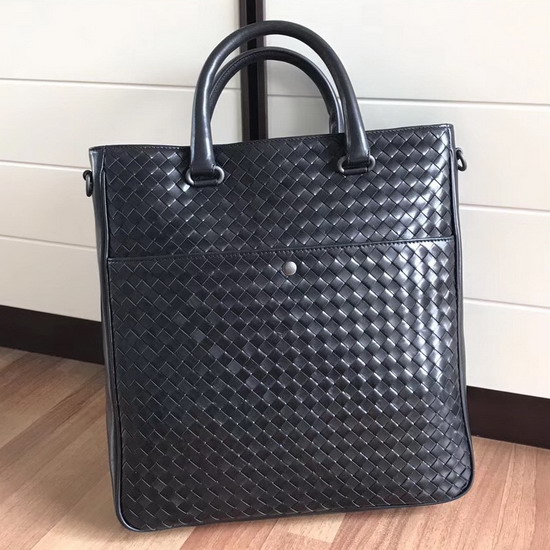 Bottega Aquatre Bag in Black Calf Leather