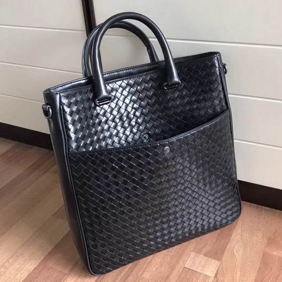 Bottega Aquatre Bag in Black Calf Leather