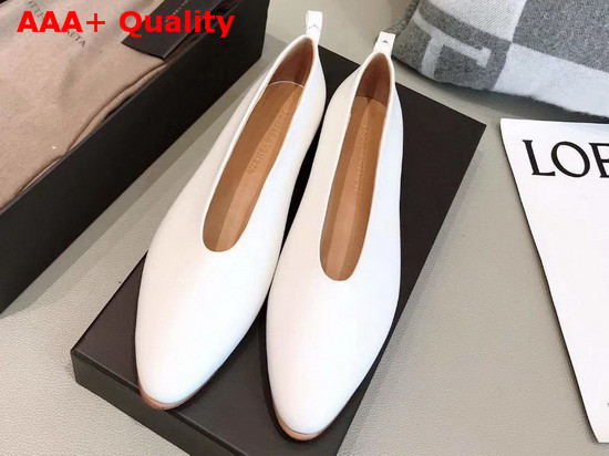 Bottega Veneta Almond Flats Optic White Lambskin Replica