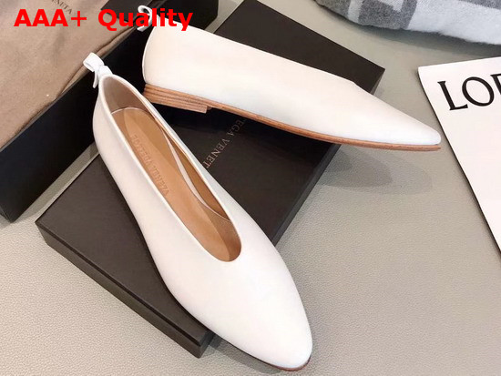 Bottega Veneta Almond Flats Optic White Lambskin Replica