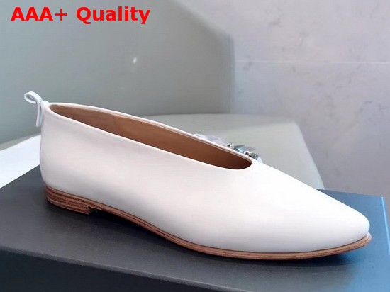 Bottega Veneta Almond Flats Optic White Lambskin Replica