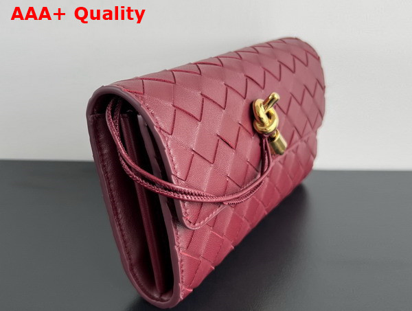 Bottega Veneta Andiamo Large Flap Wallet in Barolo Intrecciato Nappa Lambskin Replica