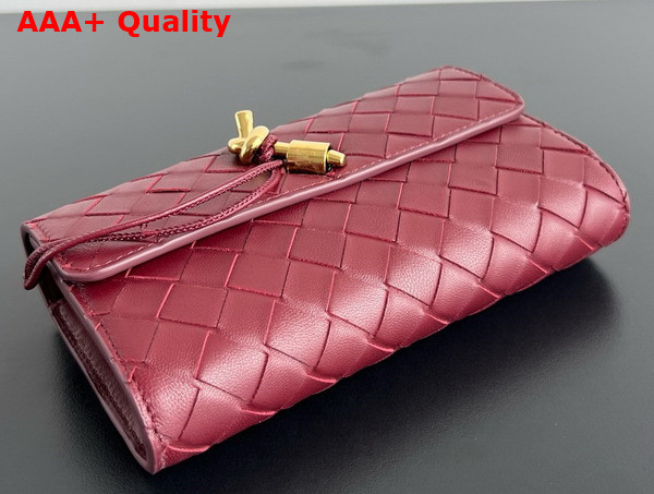 Bottega Veneta Andiamo Large Flap Wallet in Barolo Intrecciato Nappa Lambskin Replica