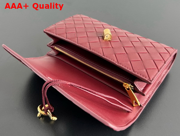 Bottega Veneta Andiamo Large Flap Wallet in Barolo Intrecciato Nappa Lambskin Replica