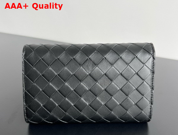 Bottega Veneta Andiamo Large Flap Wallet in Black Intrecciato Nappa Lambskin Replica