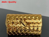 Bottega Veneta Andiamo Large Flap Wallet in Metallic Gold Intrecciato Lambskin Replica