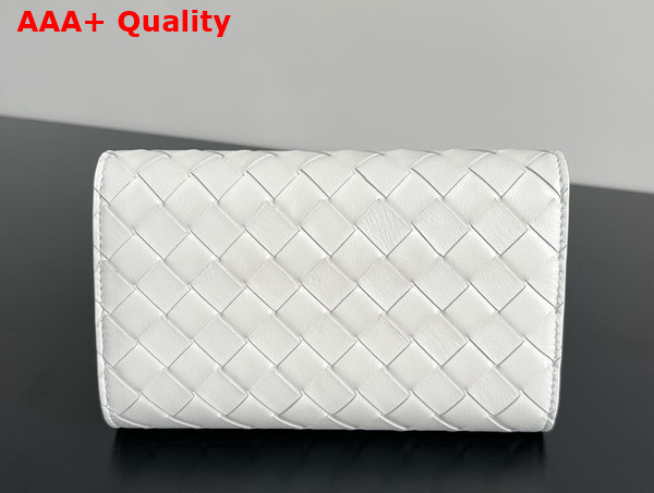 Bottega Veneta Andiamo Large Flap Wallet in White Intrecciato Nappa Lambskin Replica