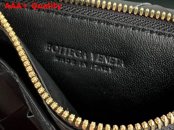 Bottega Veneta Andiamo Zipped Card Case in Black Intrecciato Nappa Lambskin Leather Replica