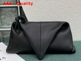 Bottega Veneta Angular Clutch Bag with Triangular Fold Lambskin Black Replica