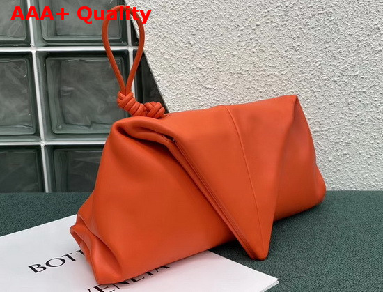 Bottega Veneta Angular Clutch Bag with Triangular Fold Lambskin Orange Replica