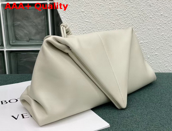 Bottega Veneta Angular Clutch Bag with Triangular Fold Lambskin White Replica