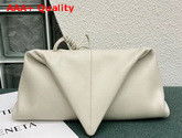 Bottega Veneta Angular Clutch Bag with Triangular Fold Lambskin White Replica