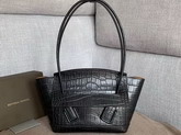 Bottega Veneta Arco 33 Bag in Black Croc Embossed Calfskin