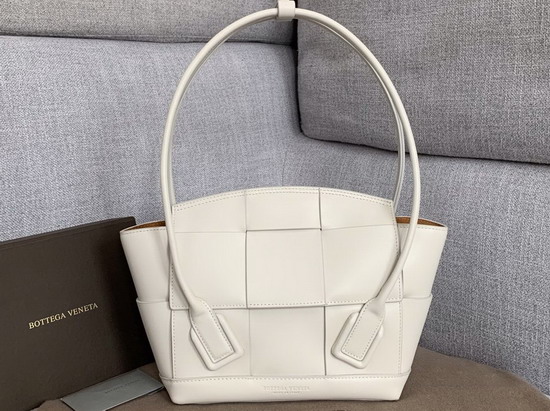 Bottega Veneta Arco 33 Bag with an Orthogonal Maxi Weave in Bianco French Calf