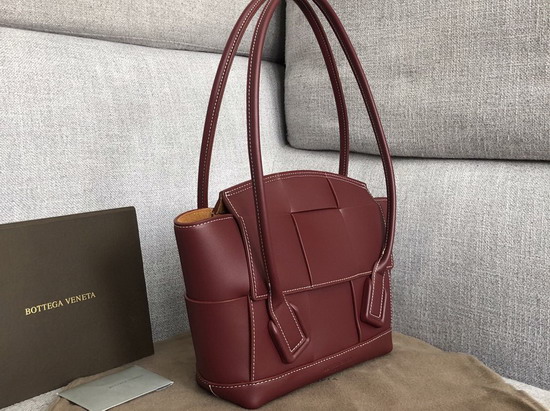 Bottega Veneta Arco 33 Bag with an Orthogonal Maxi Weave in Bordeaux French Calf