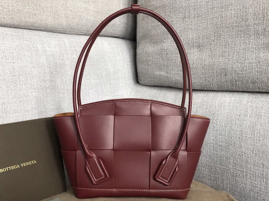 Bottega Veneta Arco 33 Bag with an Orthogonal Maxi Weave in Bordeaux French Calf