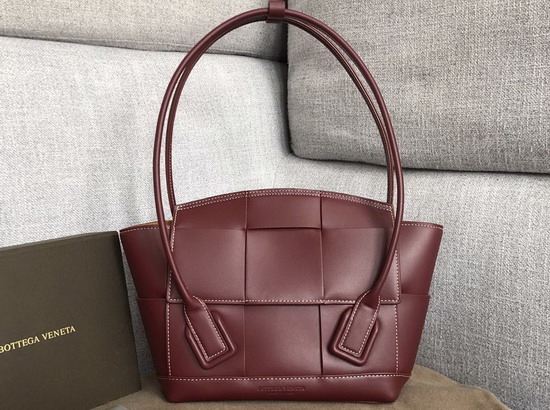 Bottega Veneta Arco 33 Bag with an Orthogonal Maxi Weave in Bordeaux French Calf