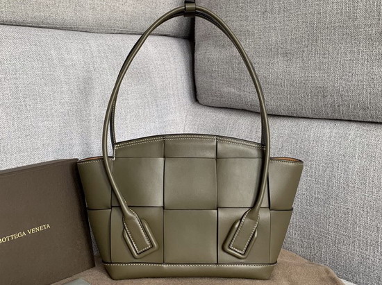 Bottega Veneta Arco 33 Bag with an Orthogonal Maxi Weave in Kaki French Calf