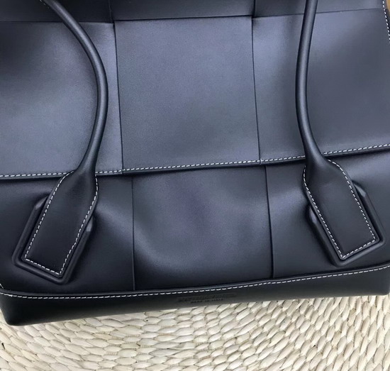 Bottega Veneta Arco 56 Bag in Black French Calf with an Orthogonal Maxi Weave