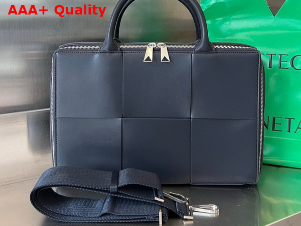 Bottega Veneta Arco Briefcase in Space Intreccio Leather Replica