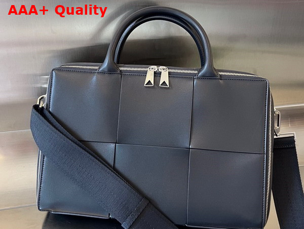 Bottega Veneta Arco Briefcase in Space Intreccio Leather Replica