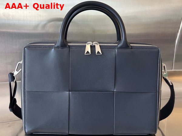 Bottega Veneta Arco Briefcase in Space Intreccio Leather Replica