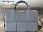 Bottega Veneta Arco Briefcase in Thunder Intreccio Leather Replica