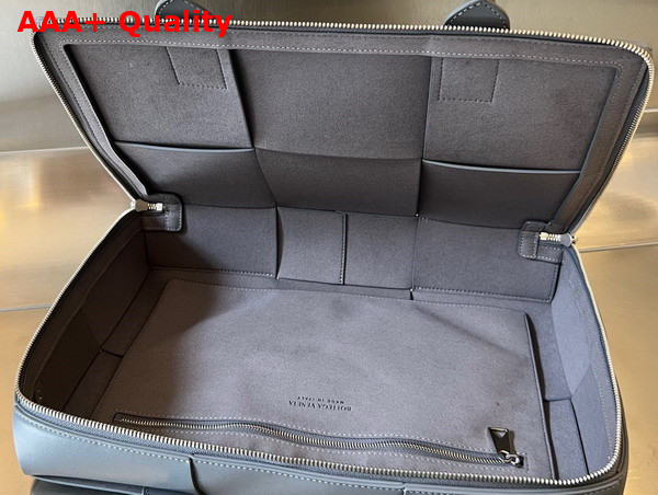 Bottega Veneta Arco Briefcase in Thunder Intreccio Leather Replica