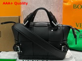 Bottega Veneta Arco Tool Black Small Intreccio Leather Top Handle Bag with Detachable Strap Replica