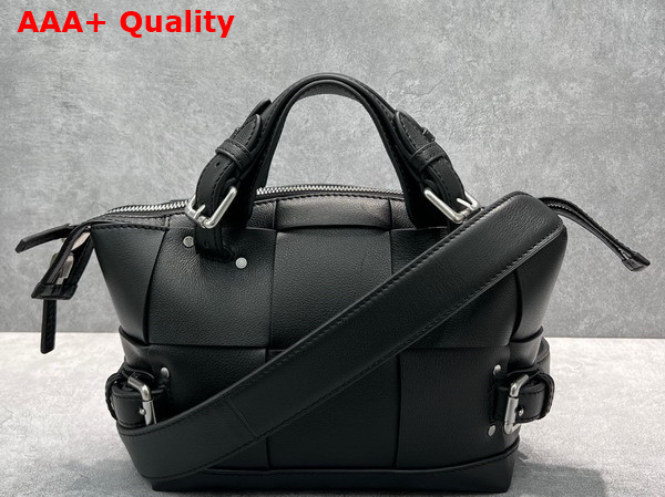 Bottega Veneta Arco Tool Black Small Intreccio Leather Top Handle Bag with Detachable Strap Replica