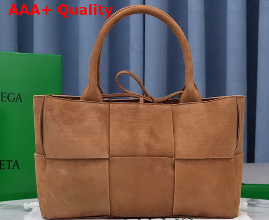 Bottega Veneta Arco Tote Caramel Suede Calfskin Replica