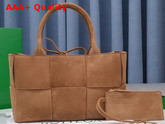 Bottega Veneta Arco Tote Caramel Suede Calfskin Replica