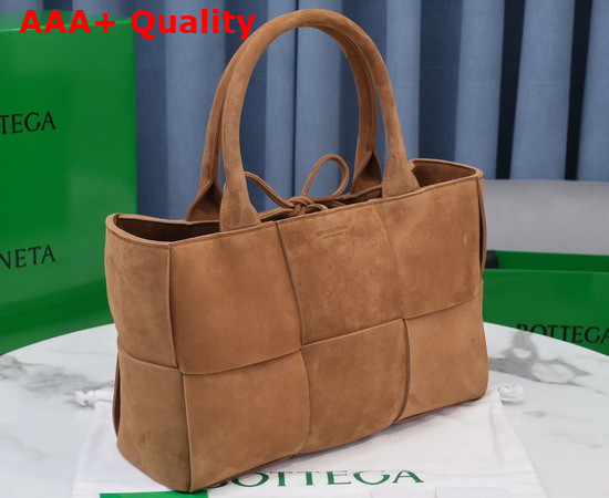 Bottega Veneta Arco Tote Caramel Suede Calfskin Replica