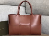 Bottega Veneta Arco Tote in Maxi Intreccio Rust