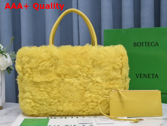 Bottega Veneta Arco Tote in Yellow Shearling Replica