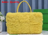 Bottega Veneta Arco Tote in Yellow Shearling Replica