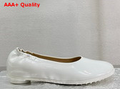 Bottega Veneta Atomic Ballerina Flat in White Leather Replica