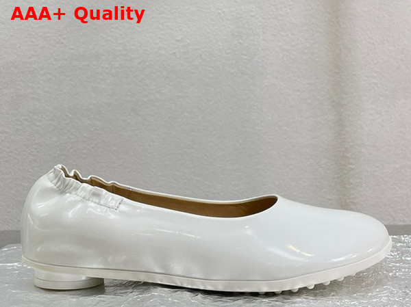 Bottega Veneta Atomic Ballerina Flat in White Leather Replica