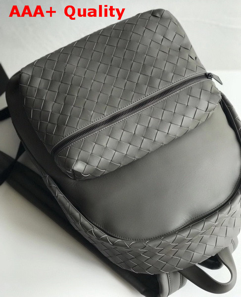 Bottega Veneta Backpack in Light Graphite Woven Calf Leather Replica