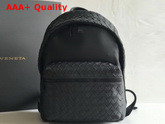 Bottega Veneta Backpack in Nero Woven Calf Leather Replica