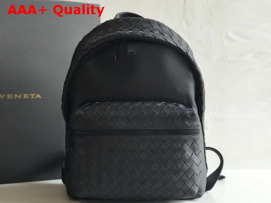 Bottega Veneta Backpack in Nero Woven Calf Leather Replica