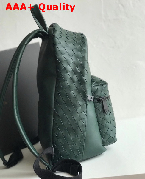 Bottega Veneta Backpack in Pine Green Woven Calf Leather Replica