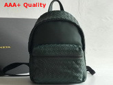 Bottega Veneta Backpack in Pine Green Woven Calf Leather Replica