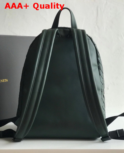 Bottega Veneta Backpack in Pine Green Woven Calf Leather Replica