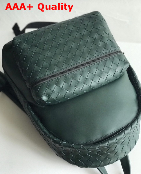 Bottega Veneta Backpack in Pine Green Woven Calf Leather Replica