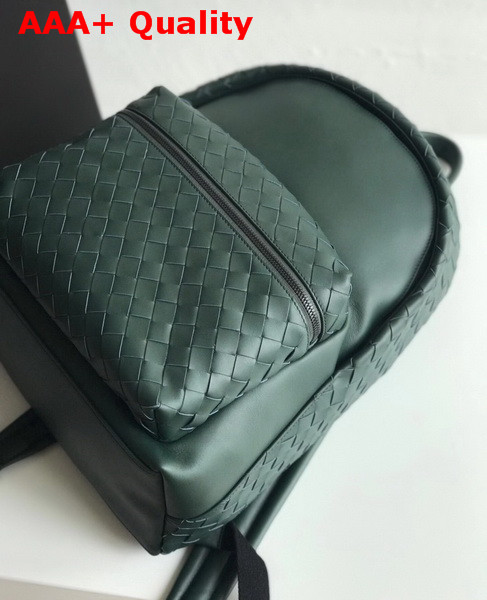 Bottega Veneta Backpack in Pine Green Woven Calf Leather Replica